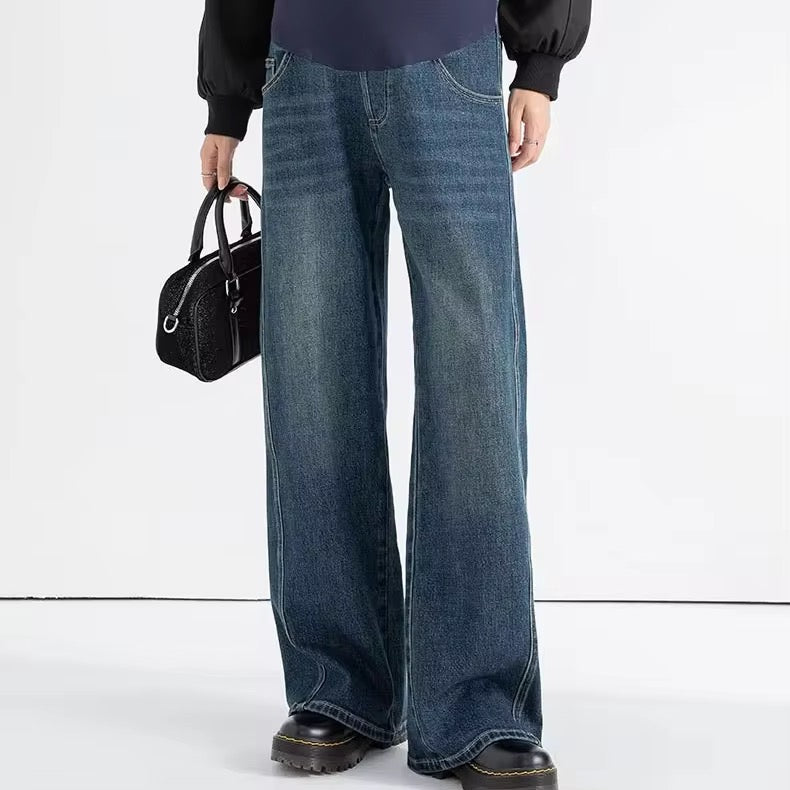 Wide-Leg Maternity Denim Jeans