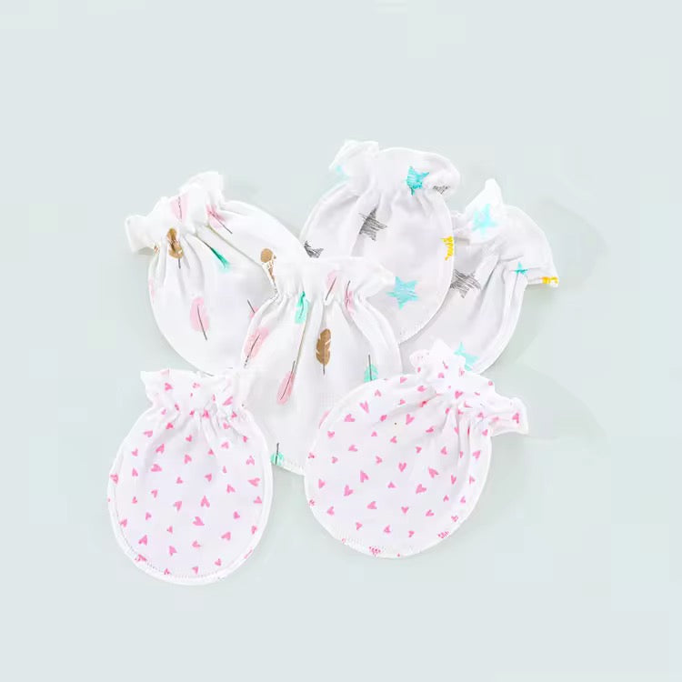 Baby Cotton Anti-Scratch Mittens – Mixed Colors