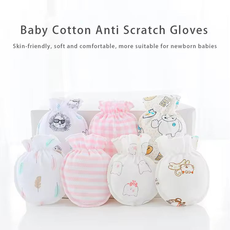 Baby Cotton Anti-Scratch Mittens – Mixed Colors