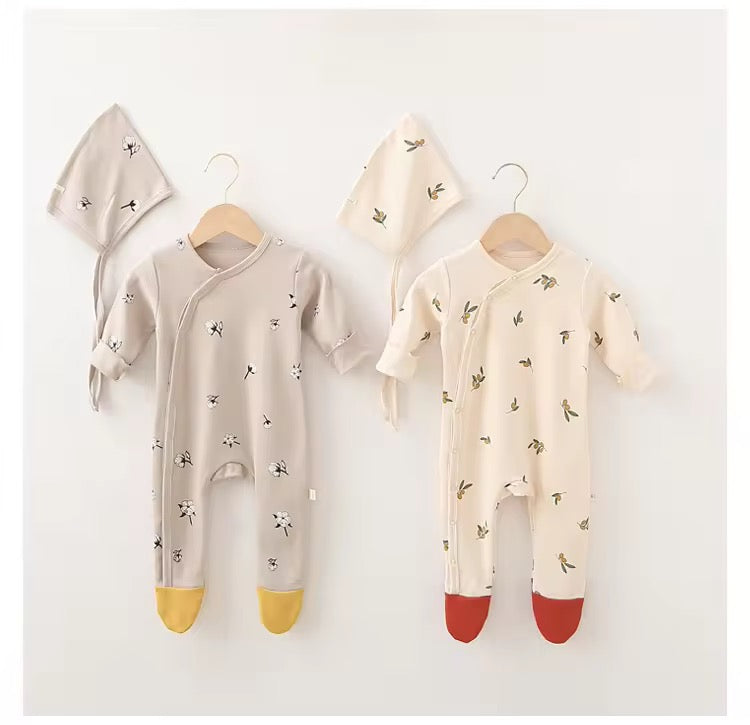 Baby Romper with matching bonnet