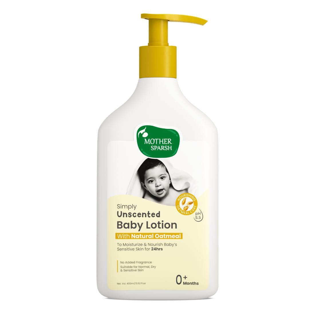 Mother Sparsh Simply Unscented Baby Lotion-400ml