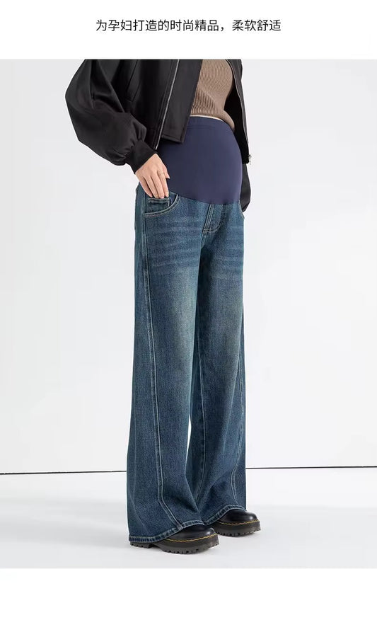 Wide-Leg Maternity Denim Jeans
