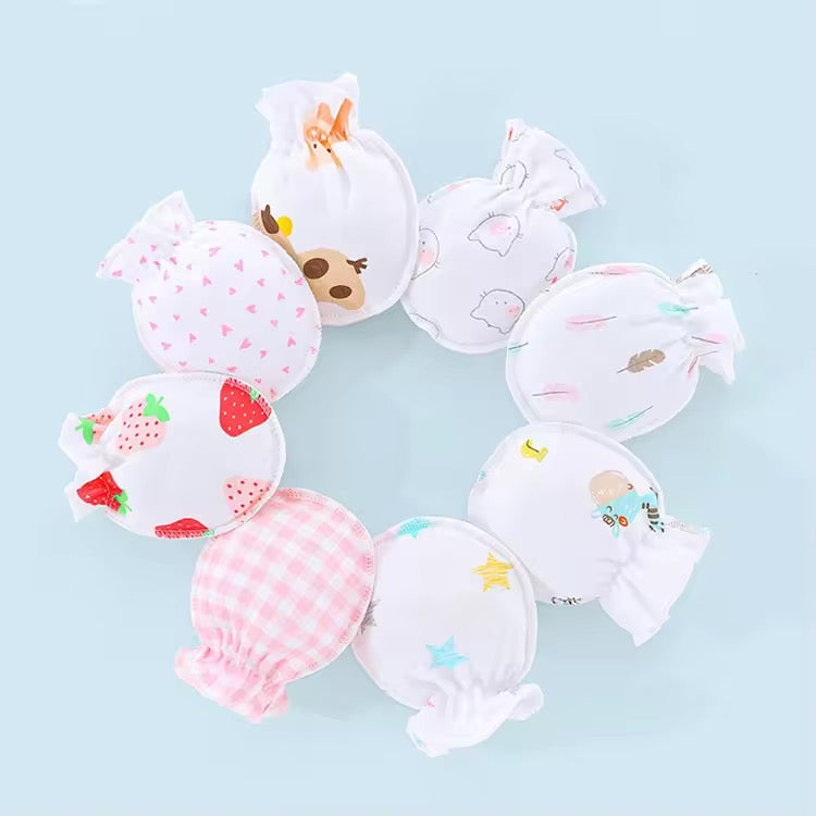 Baby Cotton Anti-Scratch Mittens – Mixed Colors