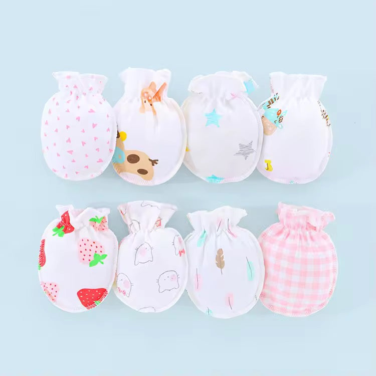 Baby Cotton Anti-Scratch Mittens – Mixed Colors