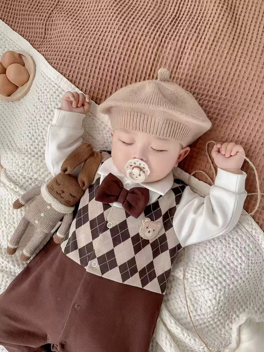 Cafe Bear Bow Romper