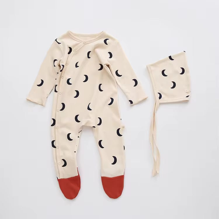 Baby Romper with matching bonnet