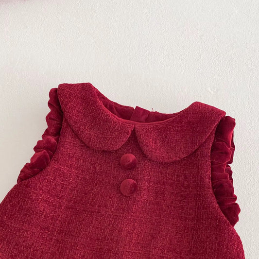 Red Velvet Dress with bag
