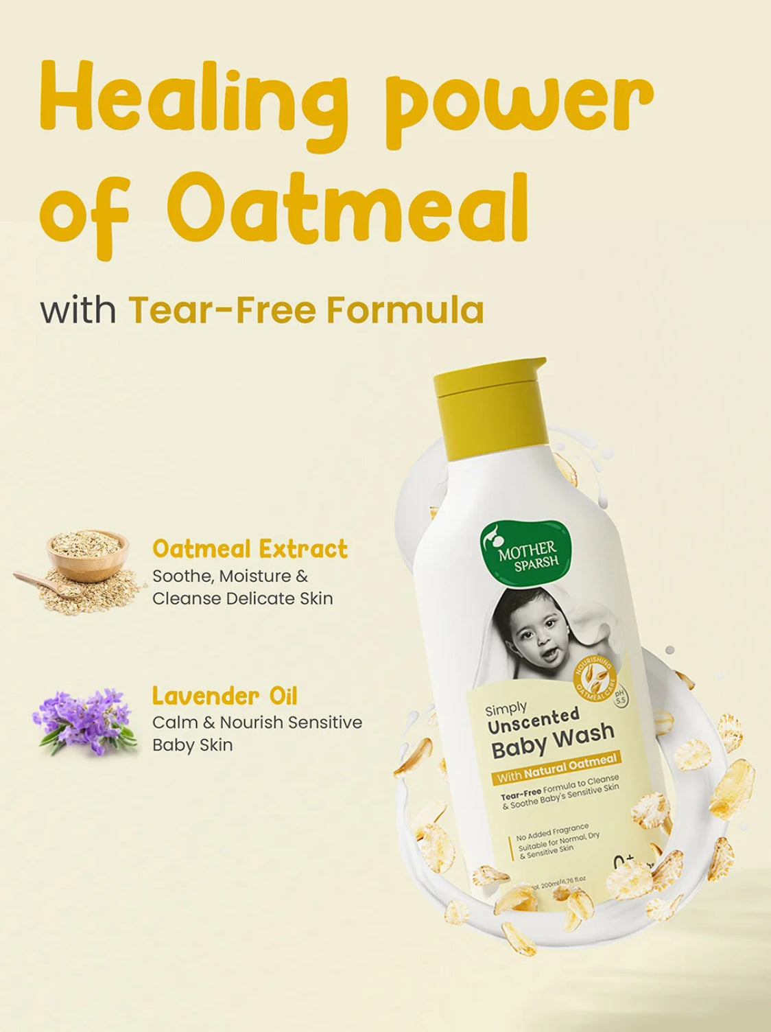 MOTHER SPARSH Simply Unscented Baby Shampoo 200ml