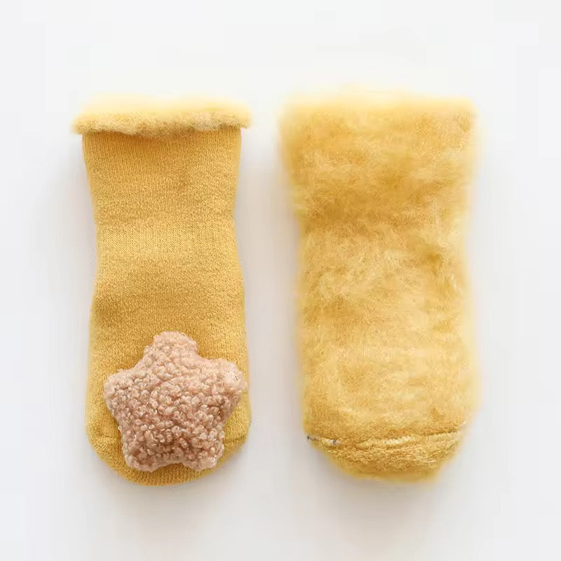Fuzzy Star & Heart Baby Booties