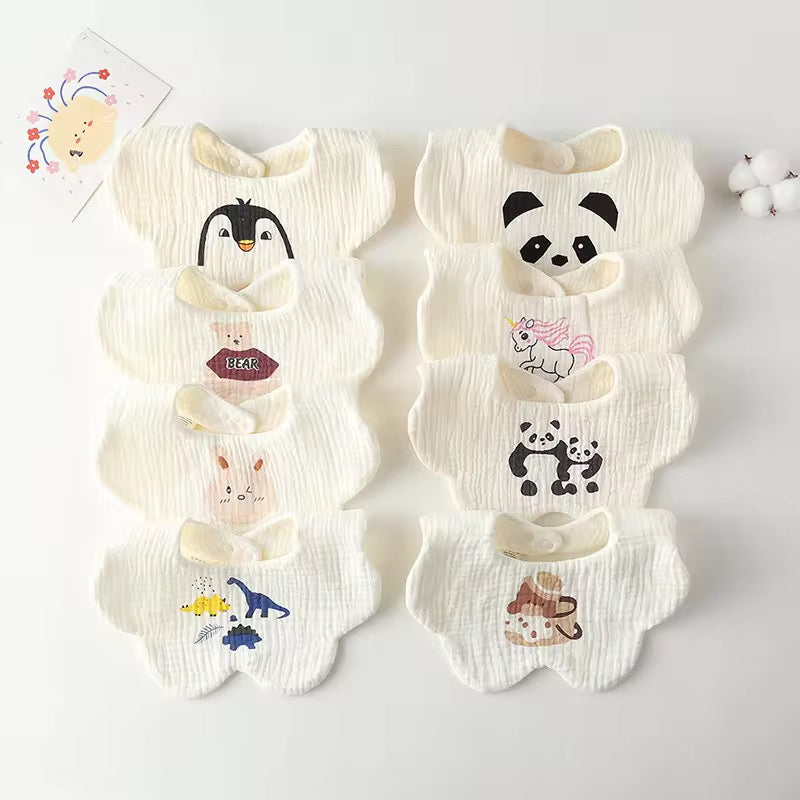 Cotton Muslin Bibs – Animal & Nature Collection