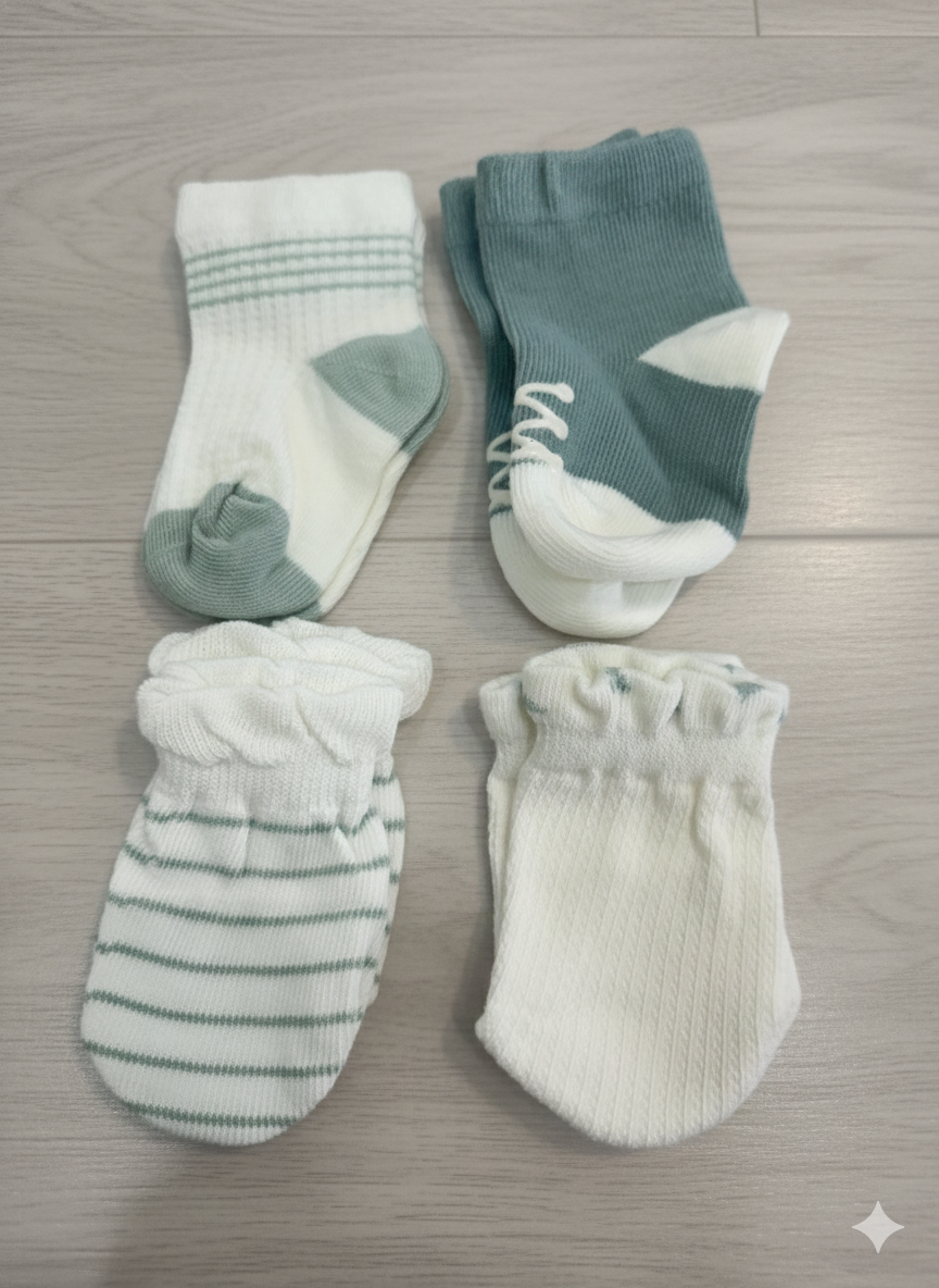 4 pair mittens-socks set