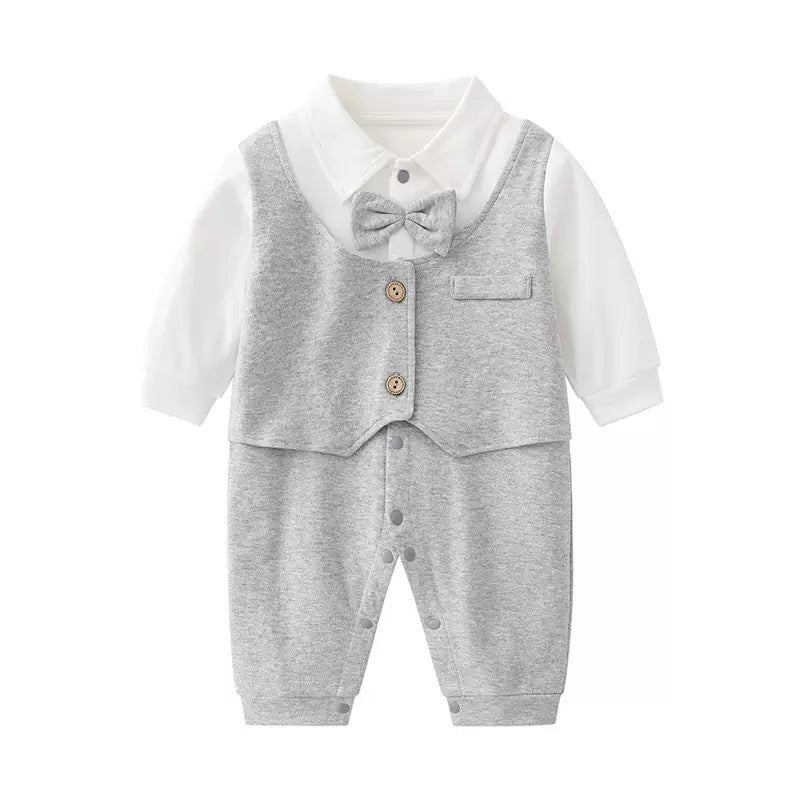Plain Grey Gentleman Romper