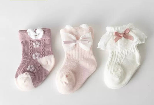 Pink floral socks