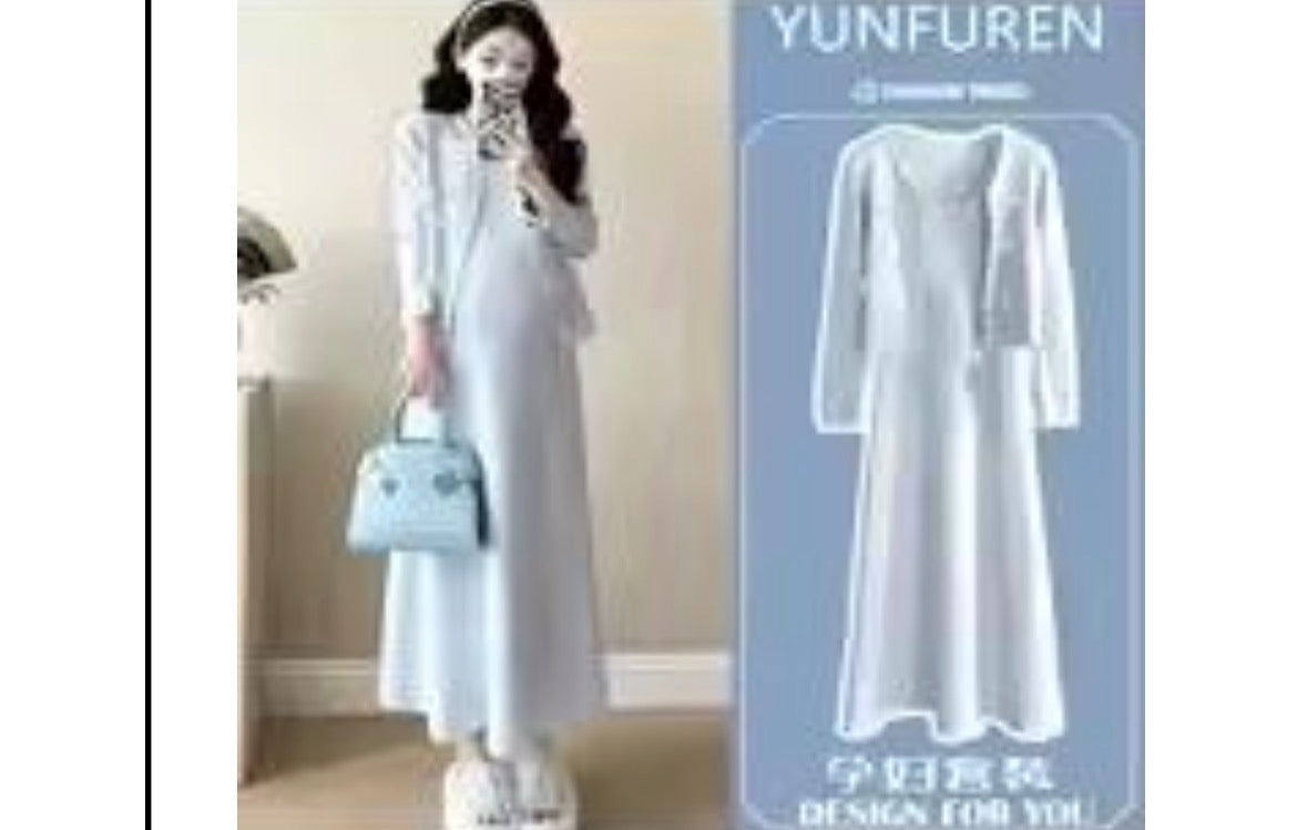 Maternity Winter Dress 2-piece Set