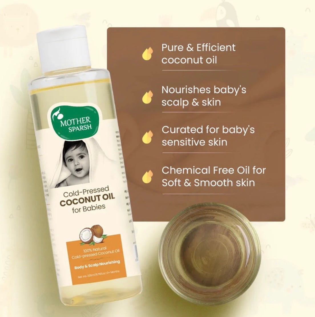 MOTHER SPARSH Cold Press Coconut Oil 200 ml