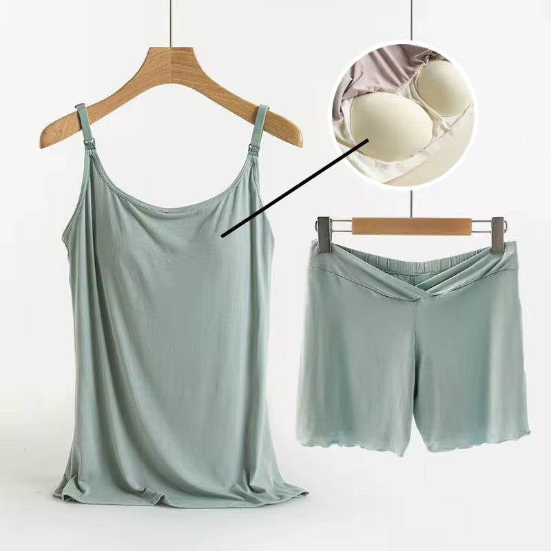 Breastfeeding Tank Top & Shorts Set