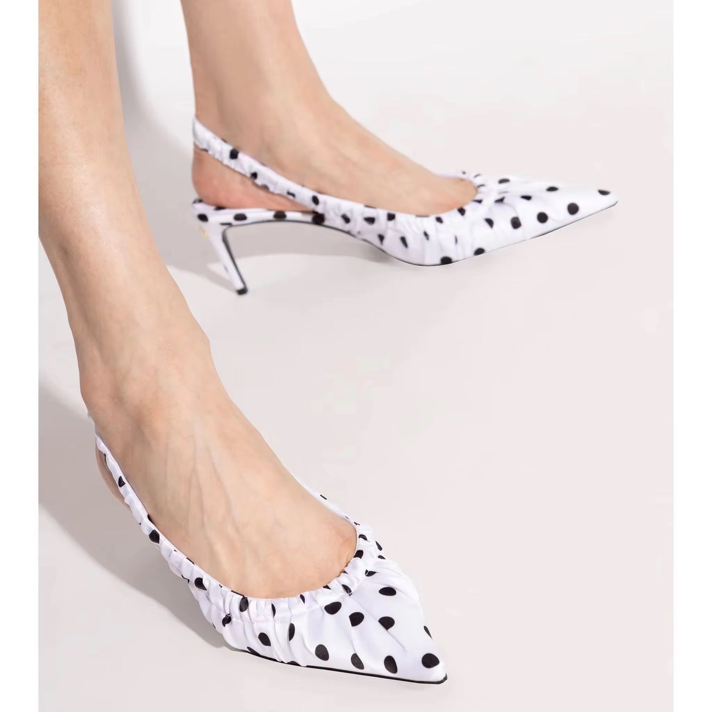 Polka-dot Slingback heels