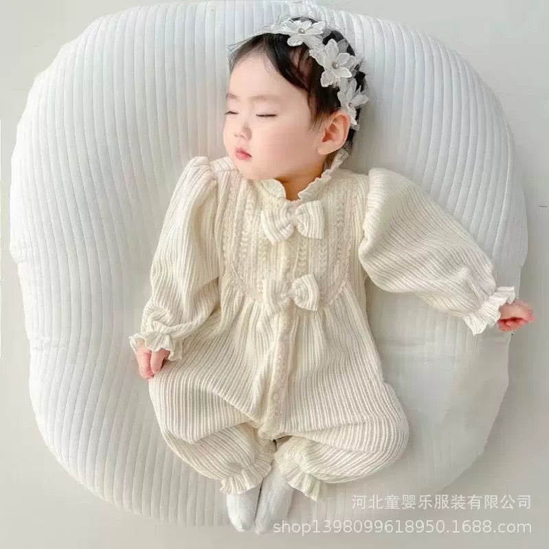 Cream Bow Romper