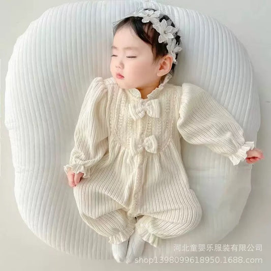 Cream Bow Romper