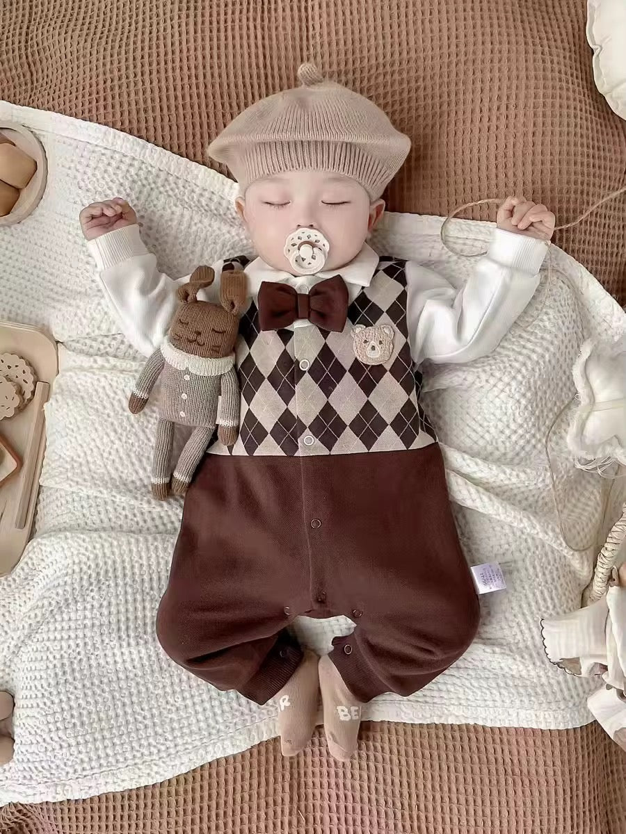Cafe Bear Bow Romper