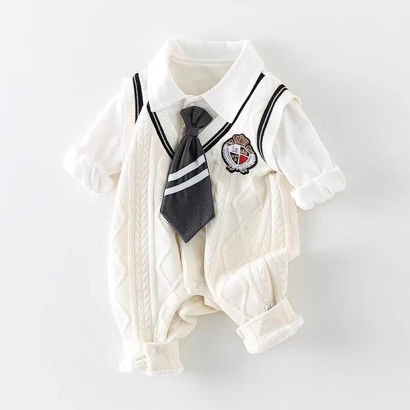 Classic Tie Knit Romper