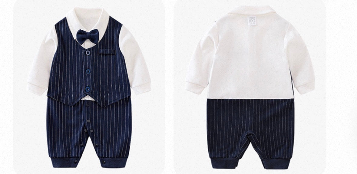 Blue Stripe Romper