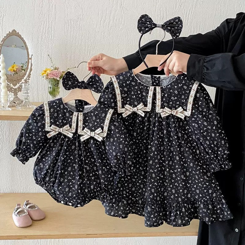 Dark Blue Floral Dress