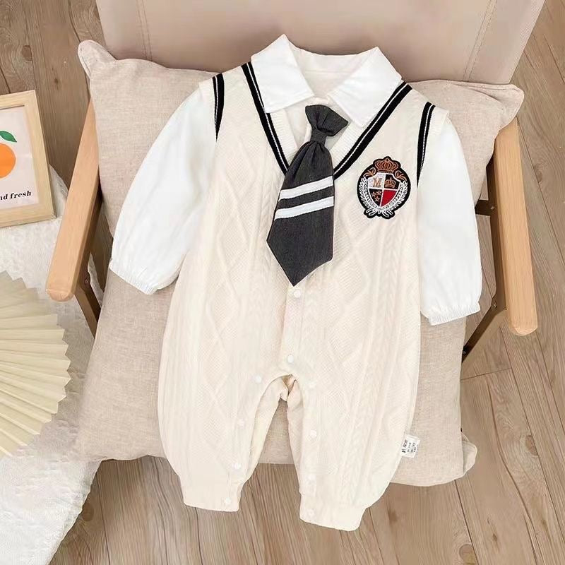 Classic Tie Knit Romper