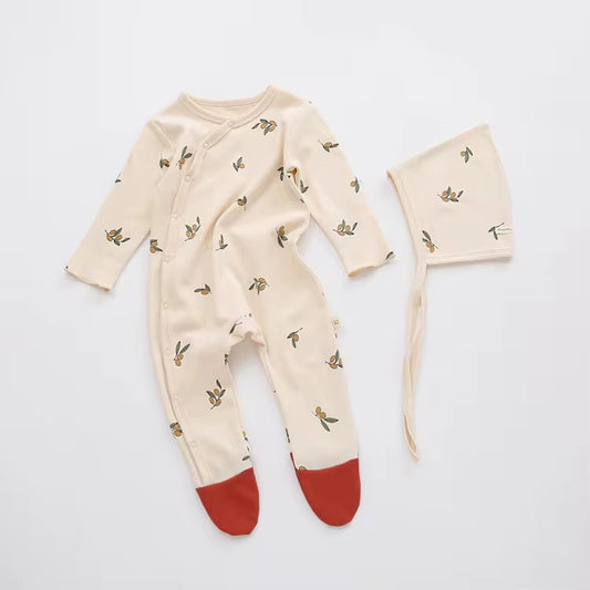 Baby Romper with matching bonnet