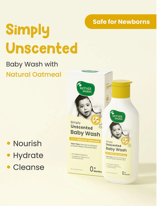 MOTHER SPARSH Simply Unscented Baby Shampoo 200ml