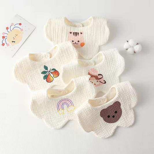 Cotton Muslin Bibs – Animal & Nature Collection