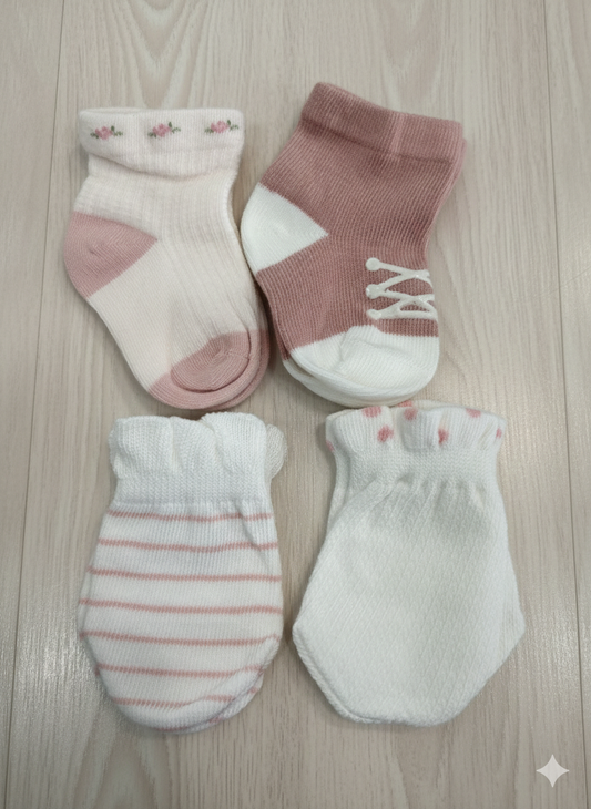 4 pair mittens-socks set